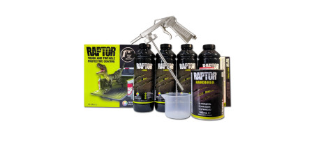 Захисне покриття (фарба) підвищеної міцності U-POL Raptor білий 4 літри + пістолет